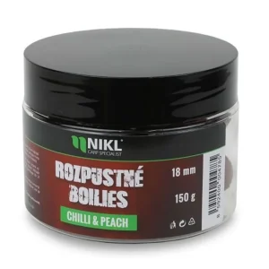 K dispozici | Nikl Rozpustné boilies Chilli & Peach 150g