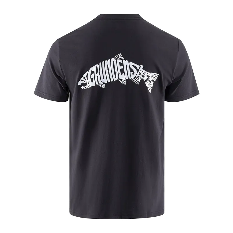 Grundéns Triko Eat Your Words HD Pocket Tee Black Salmon Graphic - Nejprodávanější