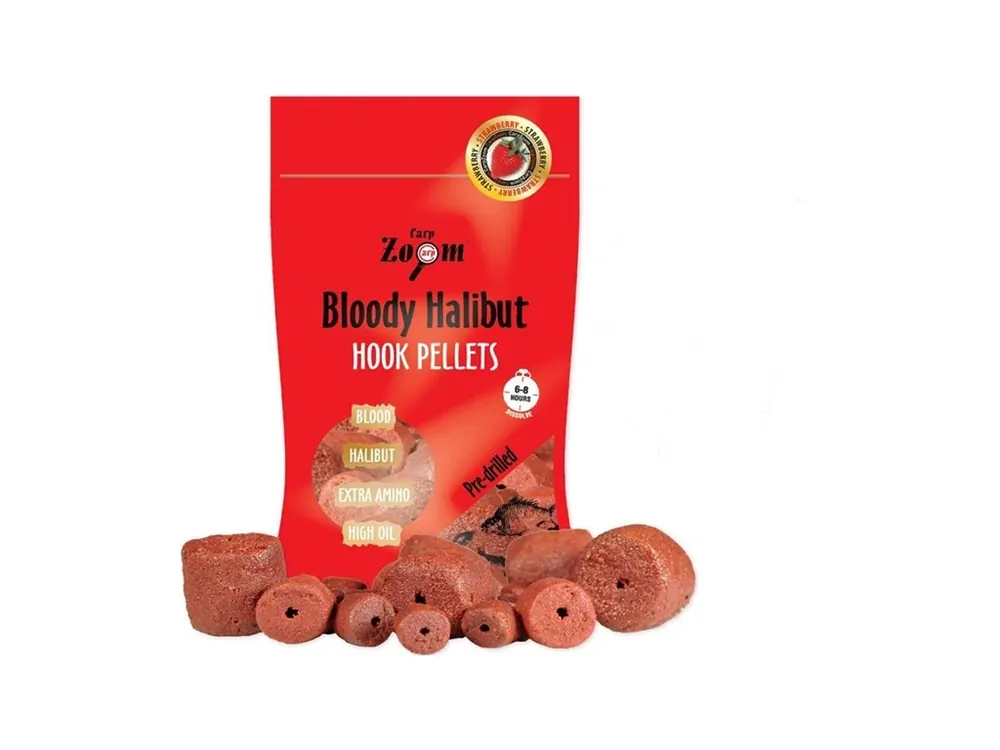 Strawberry Halibut Hook Pellets - s otvorem - 150 g/8 mm | Prémiová kvalita
