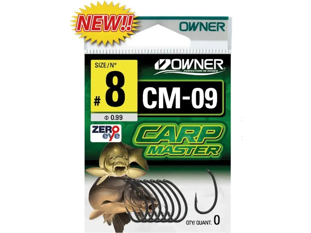 Háček Owner CM-9 CURVE SHANK s očkem, bal. 9ks, vel. 8 | Do košíku