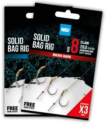3ks - Hotový Návazec Nash Solid Bag Rig 2024 Barbless - Snadný nákup