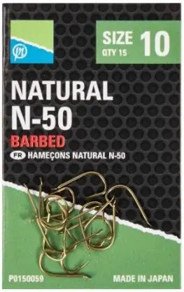 15ks - Háček Preston Natural N-50 Hooks Velikost 18 | Doporučujeme