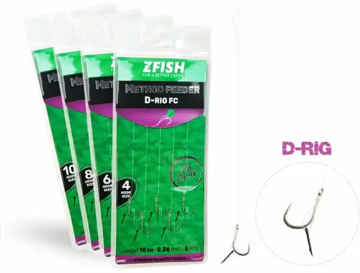 Zvýhodněná cena | 5ks - Návazec Zfish Method Feeder D-Rig Velikost 4