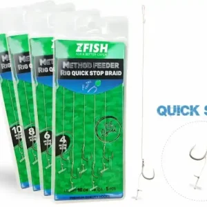 5ks - Návazec Zfish Method Feeder Rig Quick Stop Braid Velkost 4 - Nejlepší cena