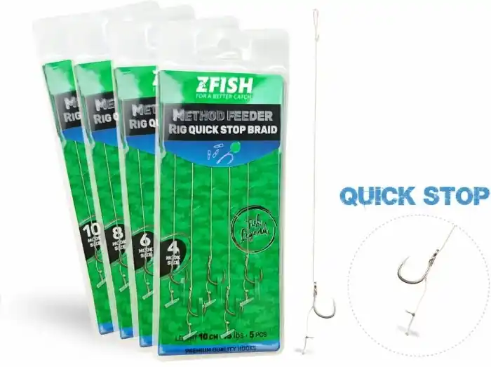 5ks - Návazec Zfish Method Feeder Rig Quick Stop Braid Velkost 4 - Nejlepší cena