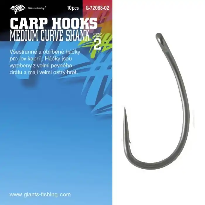10ks - Háček Giants Fishing Medium Curve Shank Velikost 4 | Skvělá nabídka