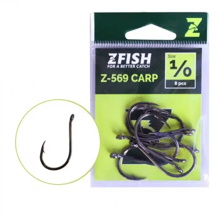 10ks - Háčky Zfish Carp Hooks Z-569 Velikost 8 | Zlevněno