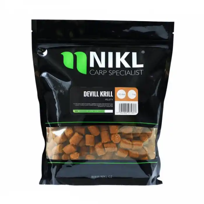 Pelety Nikl Devill Krill 3mm 1kg - Pořiďte si nyní