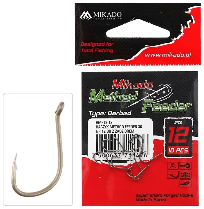 Nově v e-shopu - 10ks - Háček Mikado Method Feeder Velikost 12
