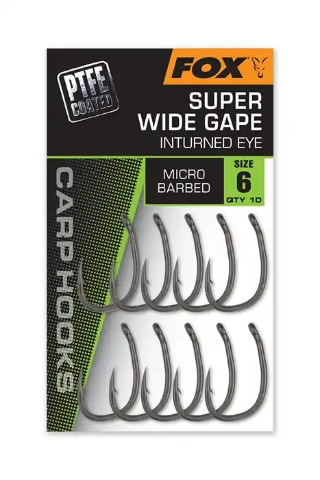 10ks - Háčky Fox Super Wide Gape (Inturned Eye) Velikost 6 | Prodejní hit
