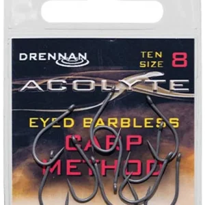 10ks - Háčky Bez Protihrotu Drennan Acolyte Carp Method Barbless Velikost 8 | Nově v nabídce