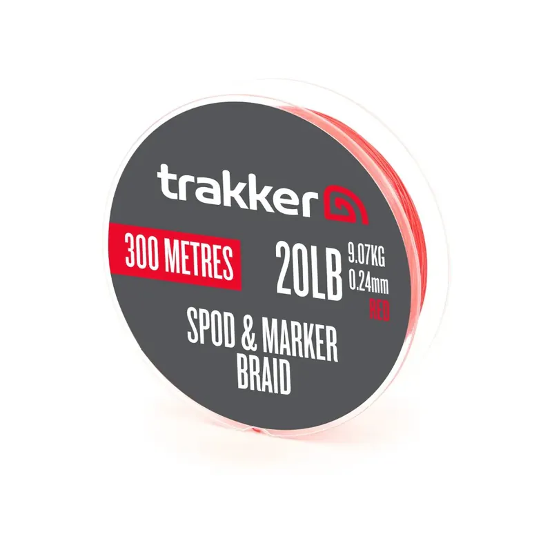 Super cena - TRAKKER Šňůra Spod & Marker Braid Red 30lb 13,6kg 0,28mm 300m