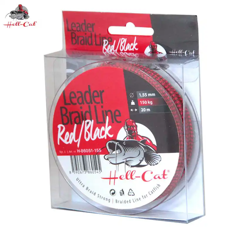 Novinka v sortimentu | HELL-CAT Návazcová šňůra Leader Braid Line Red/Black 20m 1.20mm 100kg