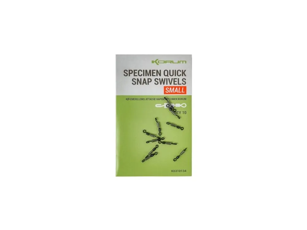 KORUM Obratlíky Specimen Quick Snap Swivels - Premium
