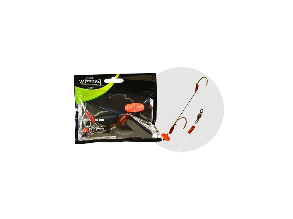 Wizard Sumcový návazec Monster Surface Livebait Double Monobraid Rig 9/0+11/0 Round | Pouze dnes