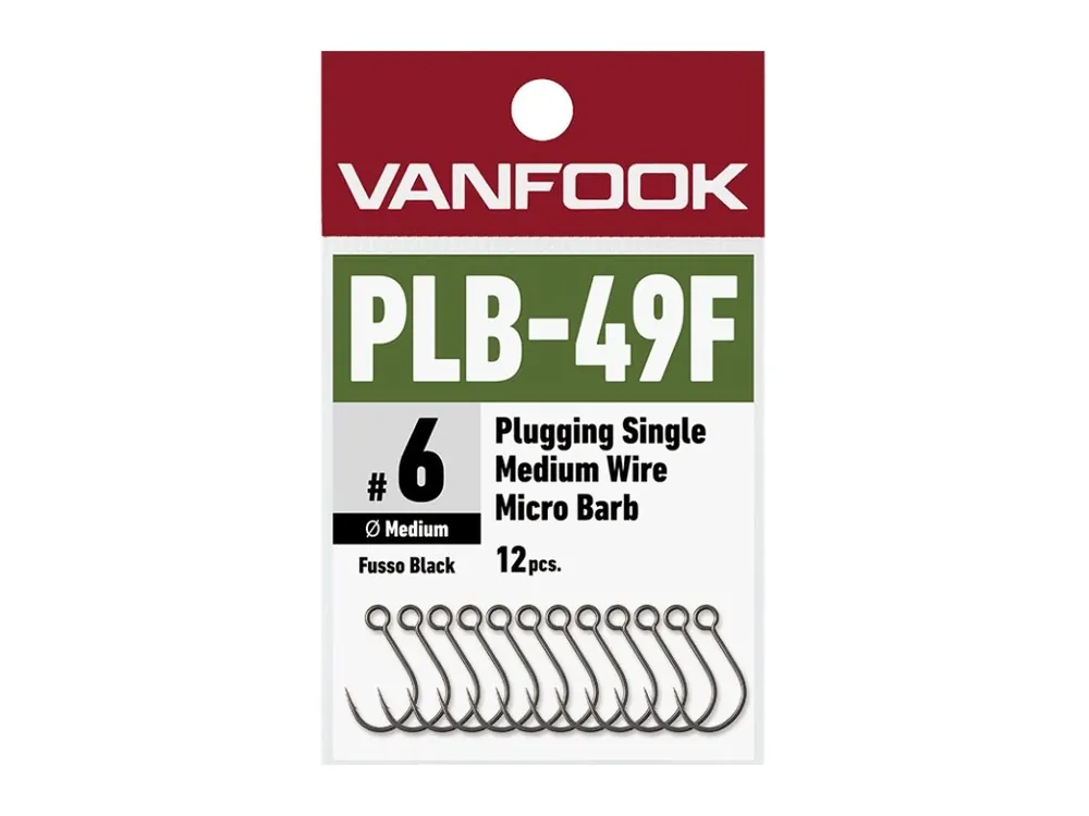 Vanfook Háčky PLB-49F Plugging Single Medium Wire Micro Barb 12ks - Velmi žádaný produkt