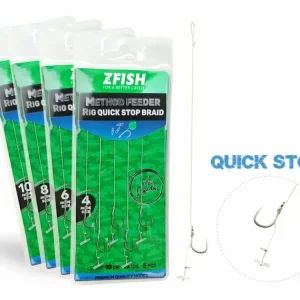 Zfish Návazec Method Feeder Rig Quick Stop Braid 5 ks - Velká sleva