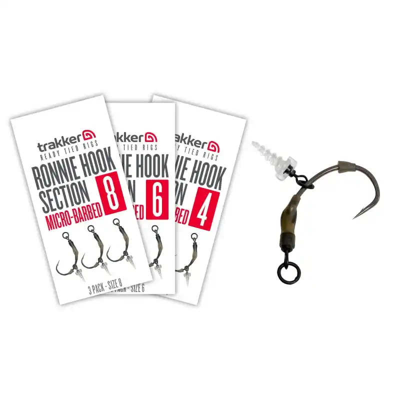 Trakker Products Koncová část návazce Ronnie Hook Section 3 Pack - Size 4 (Barbed) - Velmi populární